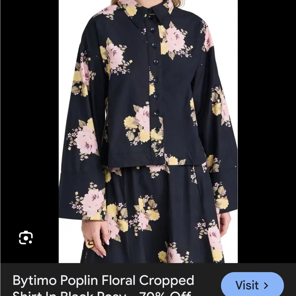 Bytimo from Tuckernuck Black Posy Poplin Cropped